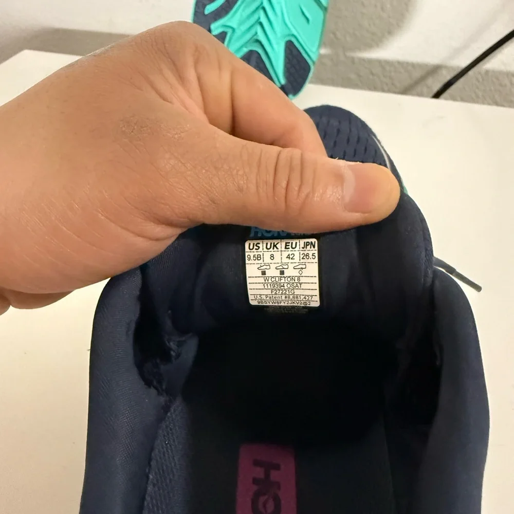 Hoka Dark Blue and Aqua Running Shoes - Picture 7 of 7